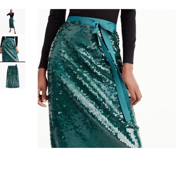 J. Crew Dresses & Skirts - J. Crew Green Sequin Skirt